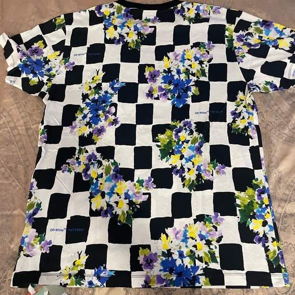 Off White Mens Check Flowers Multicolor Sz XXL - Picture 12 of 12